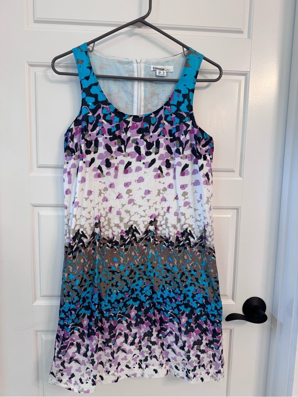 Kensie 100% Cotton, Blue Purple Patterned Mini Dress